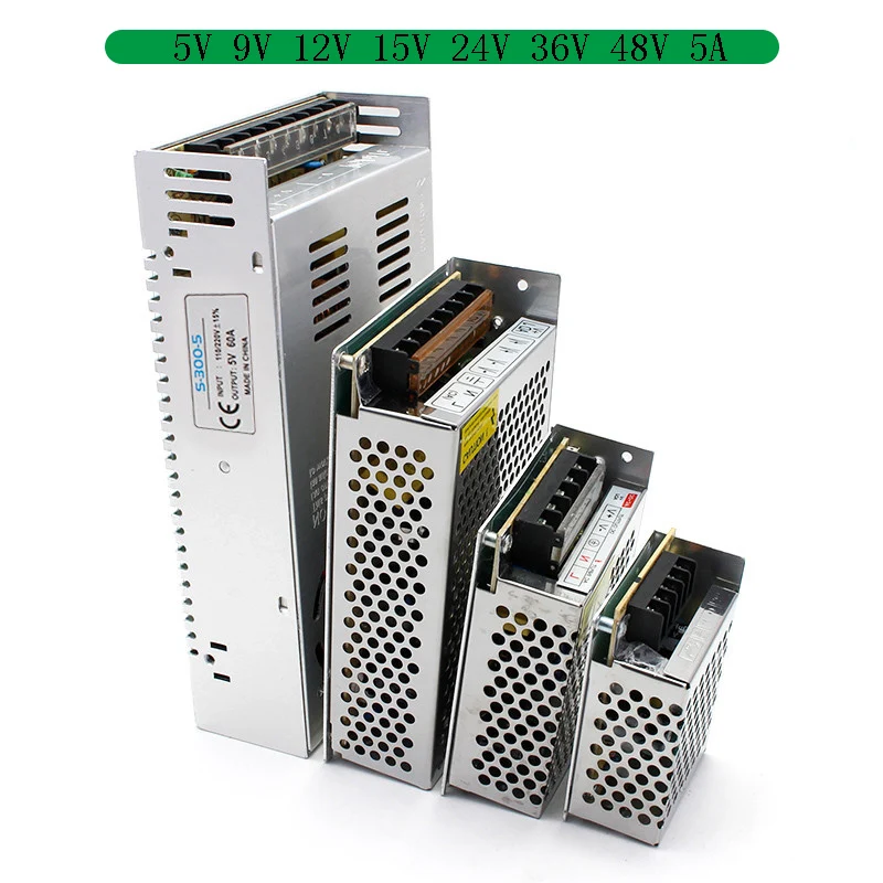 

AC DC LED Lighting Transformer 220V 110V TO 5V 9V 12V 15V 18V 24V 36V 48V 5A Switching Power Supply 25W 45W 60W 120W 180W 240W