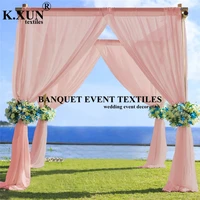 full set princess pavilion chiffon backdrop curtain stage background for wedding event party decoration
