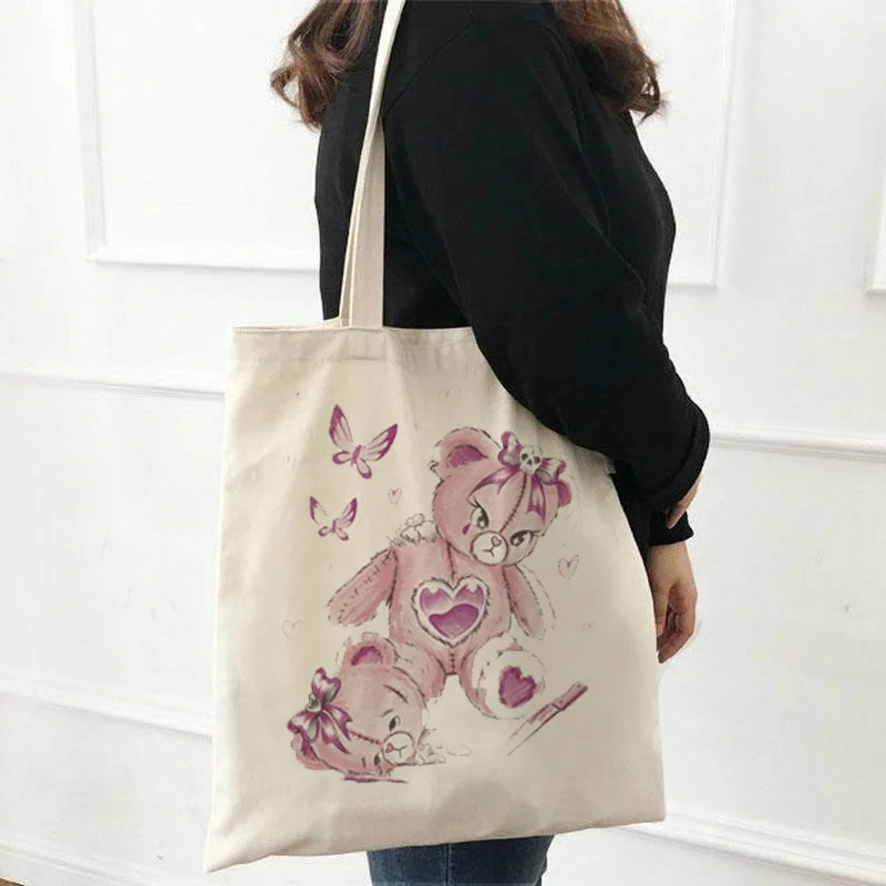 

Женская сумка для покупок с милым мультяшным принтом, Повседневная сумка для покупок Yuansu Kawaii, Холщовая Сумка для покупок, женская сумка-тоут...