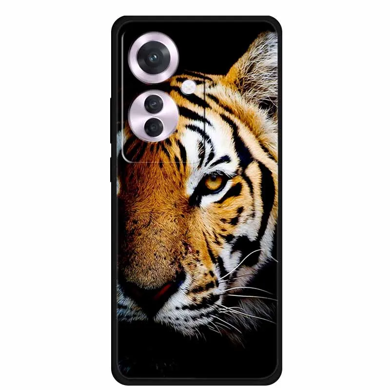 Чехол Fundas для Oppo Reno11 F Reno11F Wolf Lion мягкий черный силиконовый защитный чехол из ТПУ