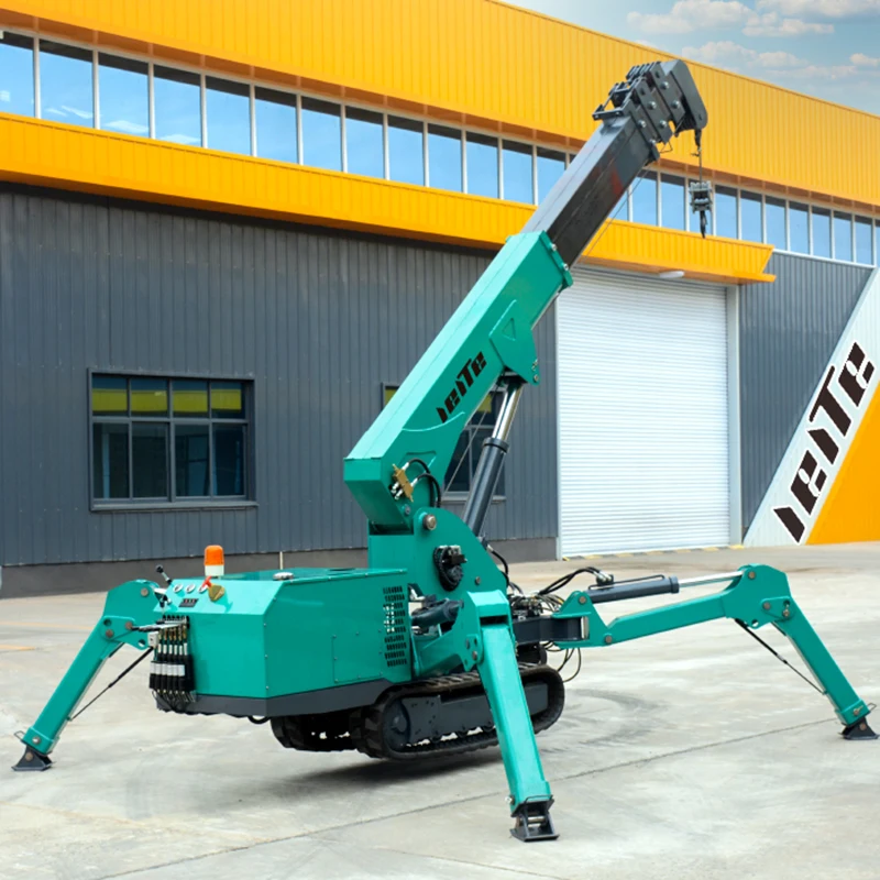 Wholesale CE/EPA Crawler Spider Crane Hydraulic Telescopic Boom Diesel Mini Crane  Rubber Small Mobile Crane 1.2 Ton 3 Ton 8Ton