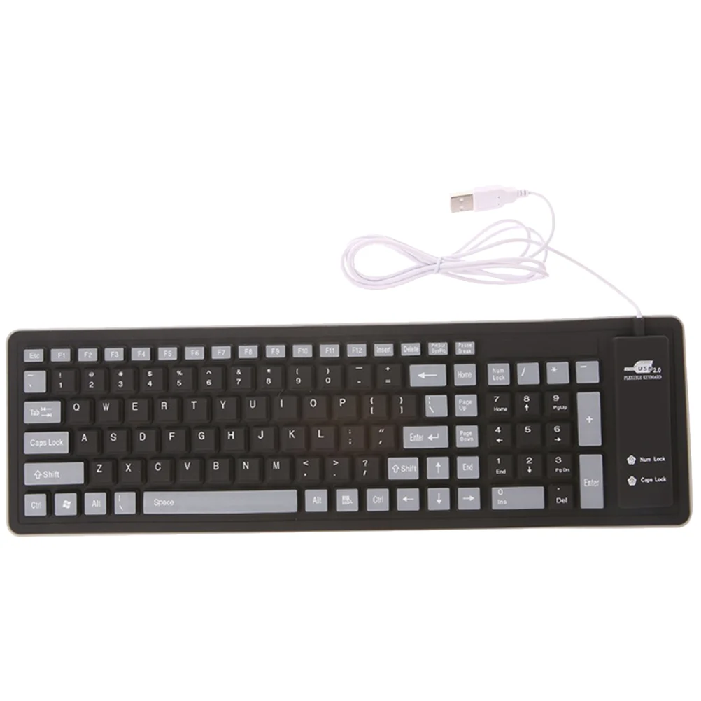 

Keyboard Wired Foldable Silicone Keyboard Dust-proof 103 Key Silicone Keypad USB Wired Keyboard 103 Key Keyboard