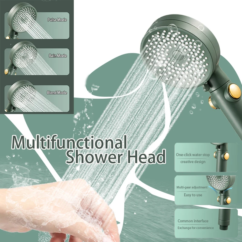 

2022 Shower Head Water Saving Flow 360 Degrees Rotating ABS Rain High Pressure Spray Nozzle Handheld Shower Bath Accessory
