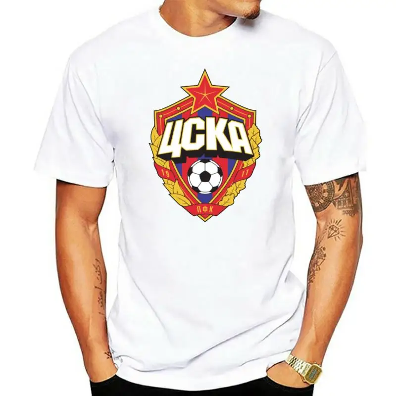 

The central cska Moscow Russia LOGO T-shirt Top Lycra Cotton Men T shirt New Design High Quality Digital Inkjet Printing
