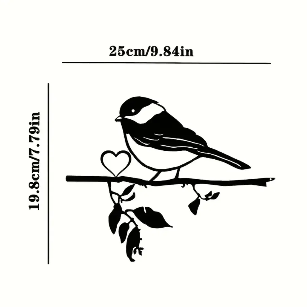 Декоративная металлическая стена с силуэтом птицы на ветке для дома сада двора