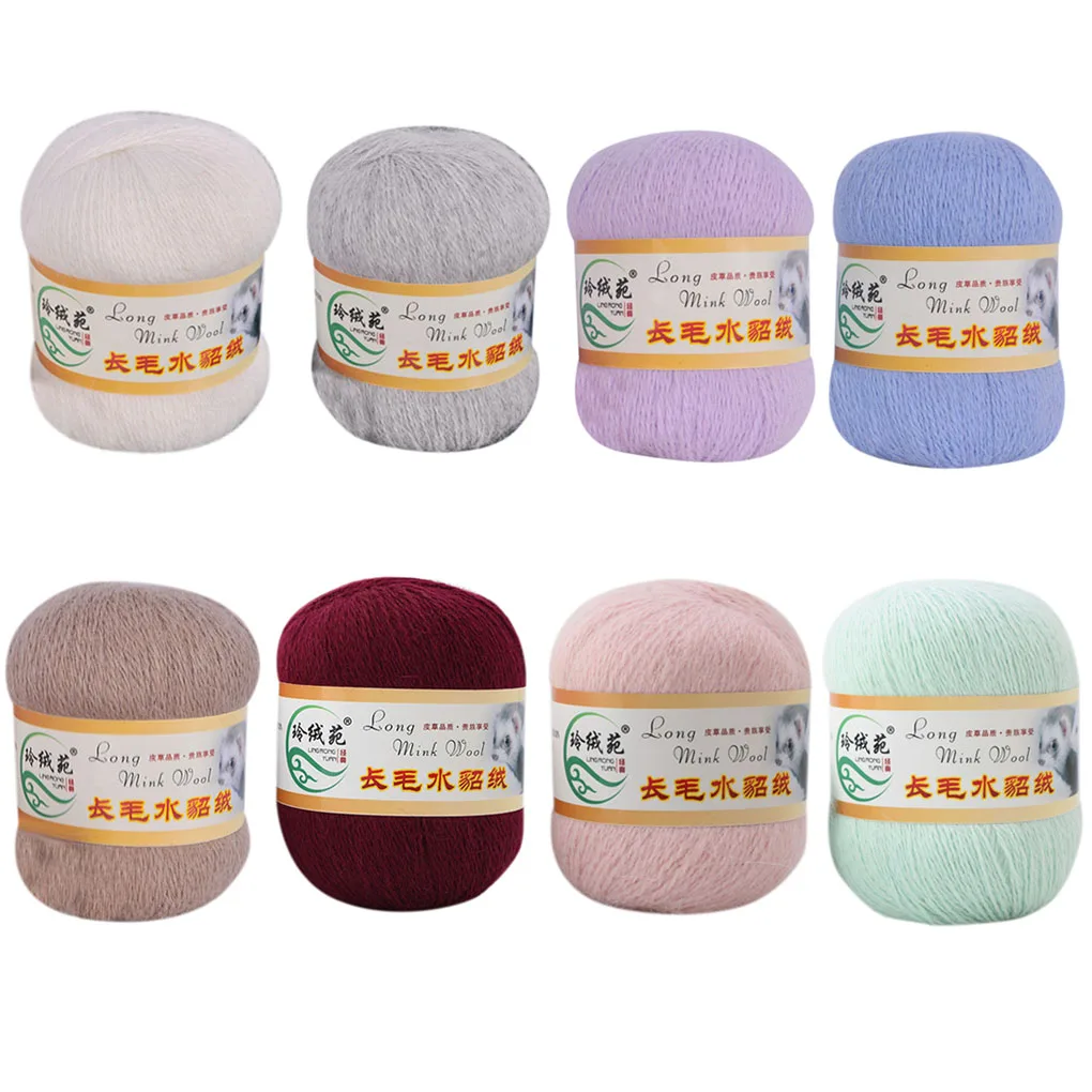 

50g Cashmere Long Plush Mink Soft Mink Wool Yarn Hand-knitted Luxury Long-wool Cashmere Crochet Knitted Yarn For Autumn