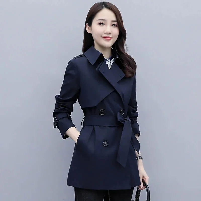 

Trench Jacket Women 2023NewSpring Autumn Fashion Long Sleeve Double-Breasted Windbreaker Coat Female Casual Overcoat LadiesTops