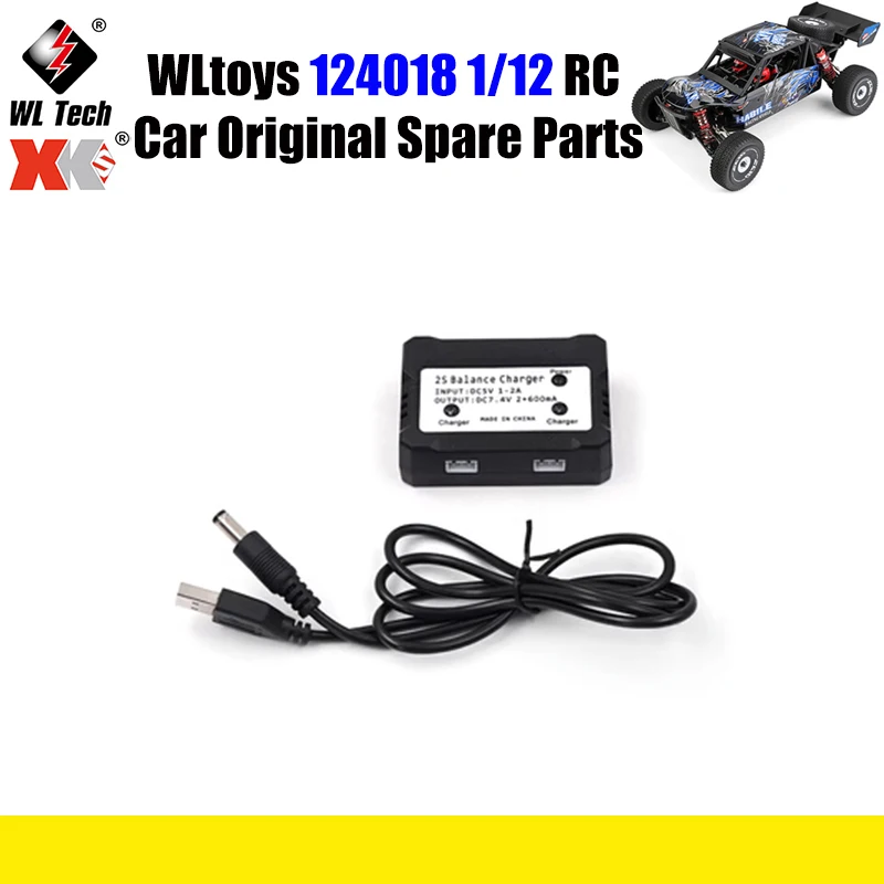

WLtoys 124018 1/12 RC автомобиль, оригинальные запасные части, стандартные 7,4 В, один заряд, два зарядных устройства, запасные части