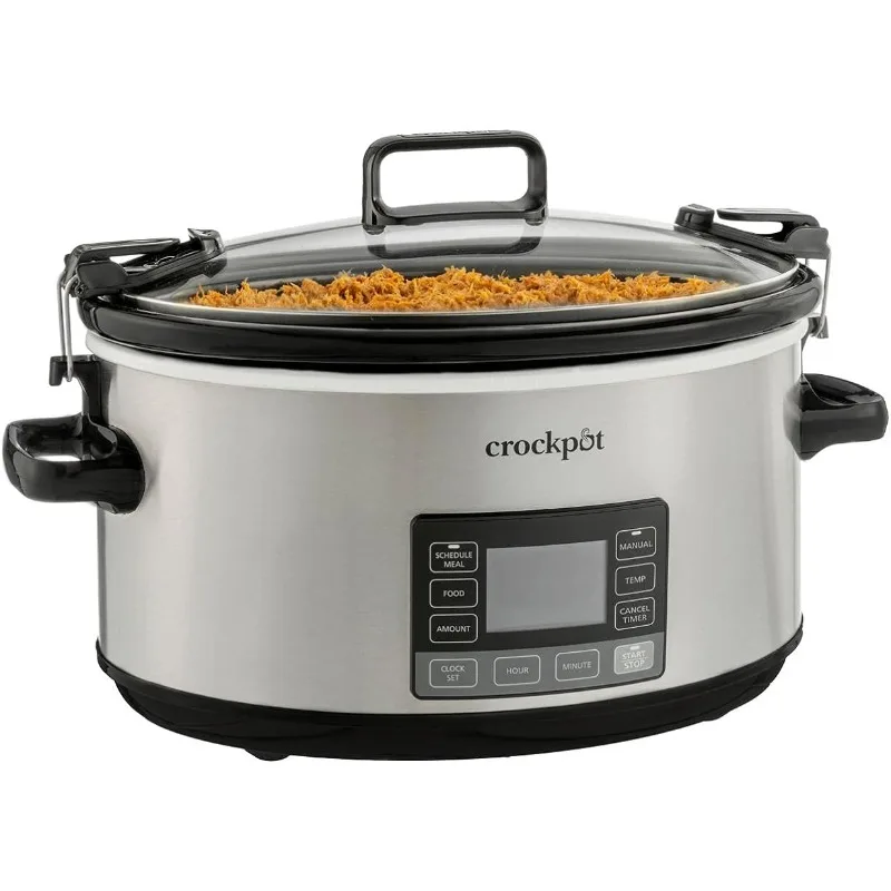 

Crock-Pot 7 Quart Portable Programmable Slow Cooker with Timer and Locking Lid, Stainless Steel
