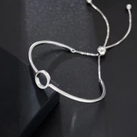 hot seller womens s925 sterling silver diamond ring pull adjustable open bracelet japan and south korea simple bracelet jewelry