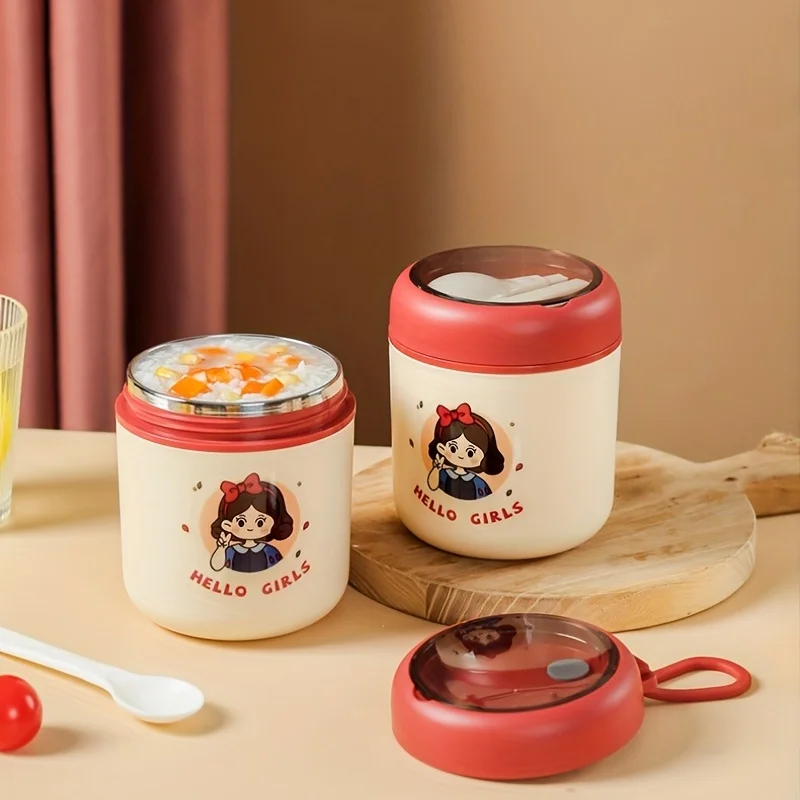 Портативная Герметичная Чашка Для Супа Из Нержавеющей Стали 304 С Крышкой И Ложкой