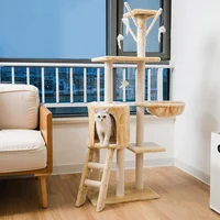 Casas gatos Toys Wooden Climbing Frame Scratch Tower Cat Tree Diy Deluxe Luxury Sisal Pet Climbing Frame