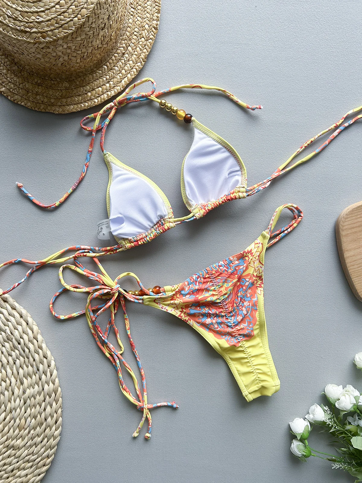 Бикини пуш-ап сексуальный женский купальник 2024 комплект бикини с принтом