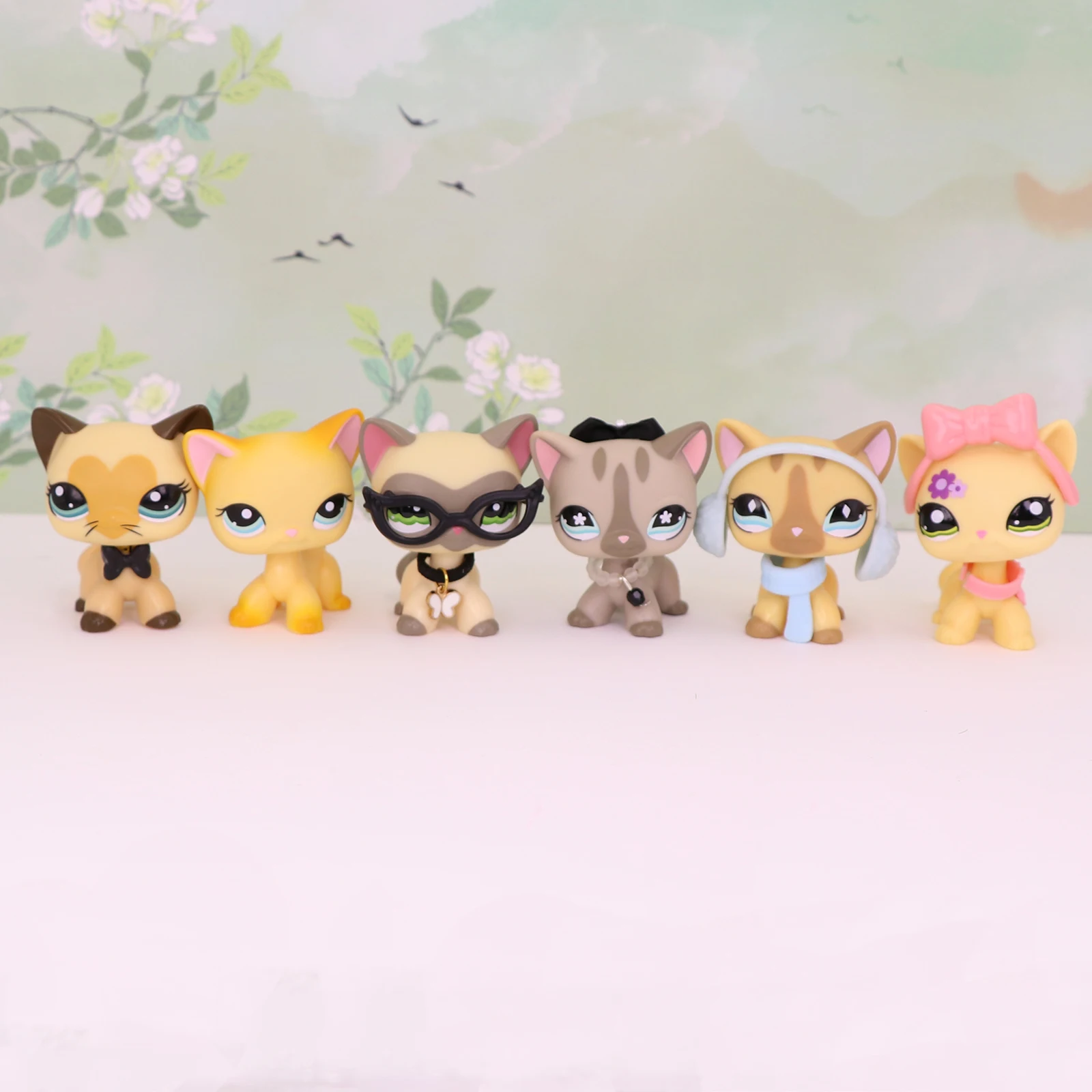Фото 6 шт. игрушек-бобблхедов Minilpsshop Pet Shop в виде кошек с короткой шерстью # 1116 # 886 # 3573 # 1962 # 468 # 339 Прозрачный соединитель для LPS №2