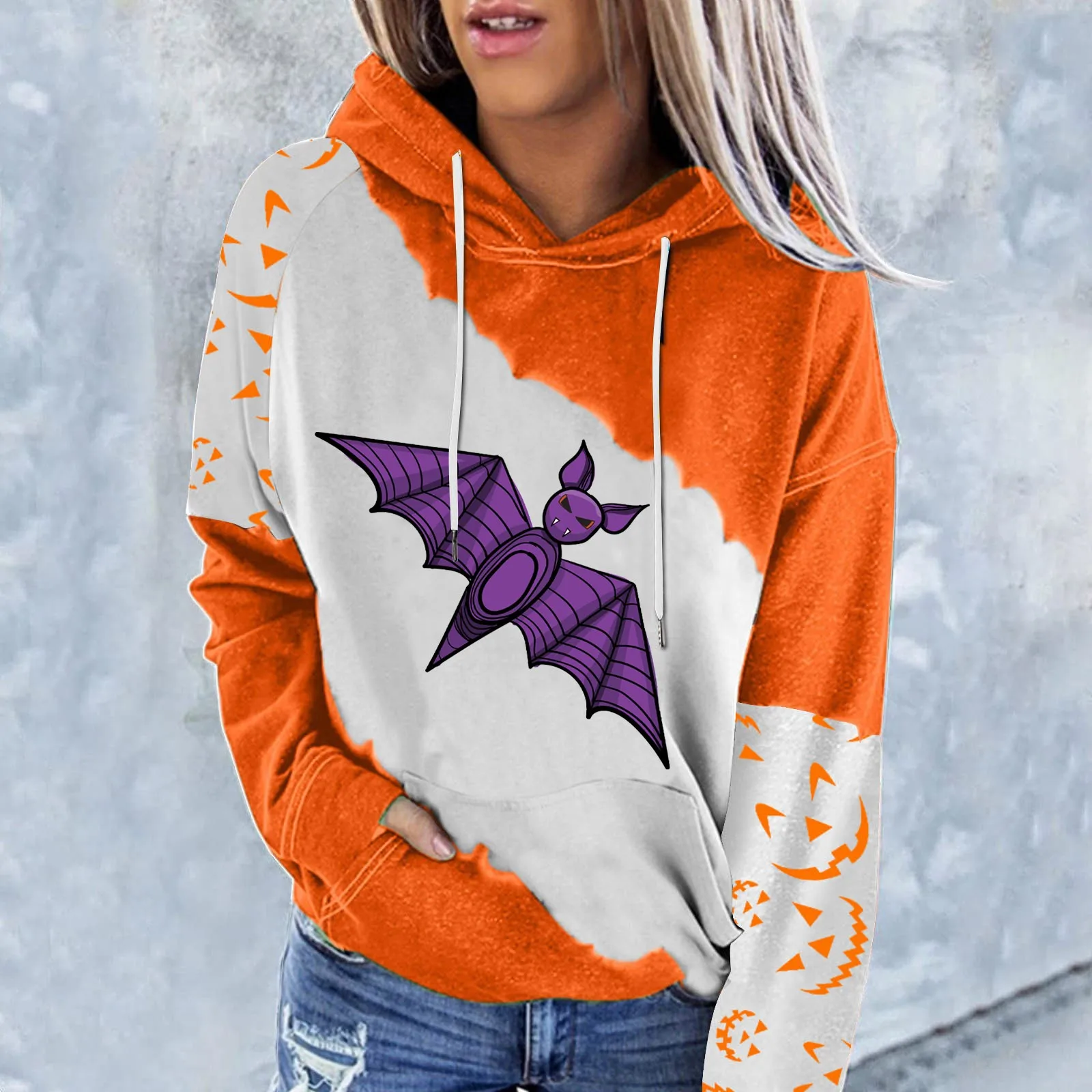 

Женская толстовка с капюшоном, женские свитшоты для женщин, худи на Хэллоуин, осенний модный длинный свитер с рубашкой для женщин