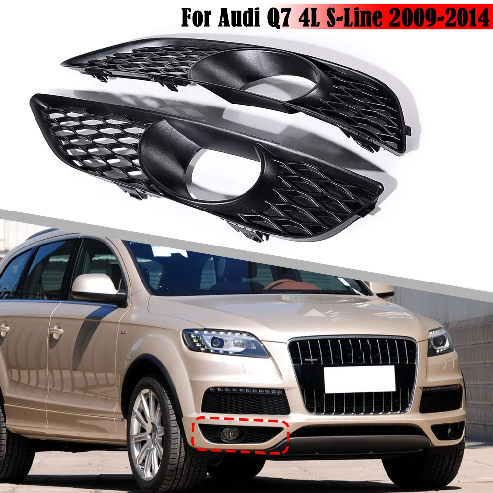 

Car Front Bumper Fog Light Grille HONEYCOMB HEX Fog Lamp Grill Cover For Audi Q7 4L S-Line 2009-2014 4L0807675C Car Styling