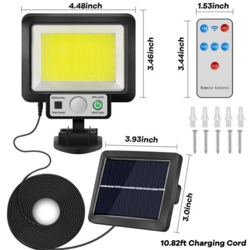 

COB LED Solar Street Light Motion Sensor Outdoor Commercial Wall Lamp US[US Stock]