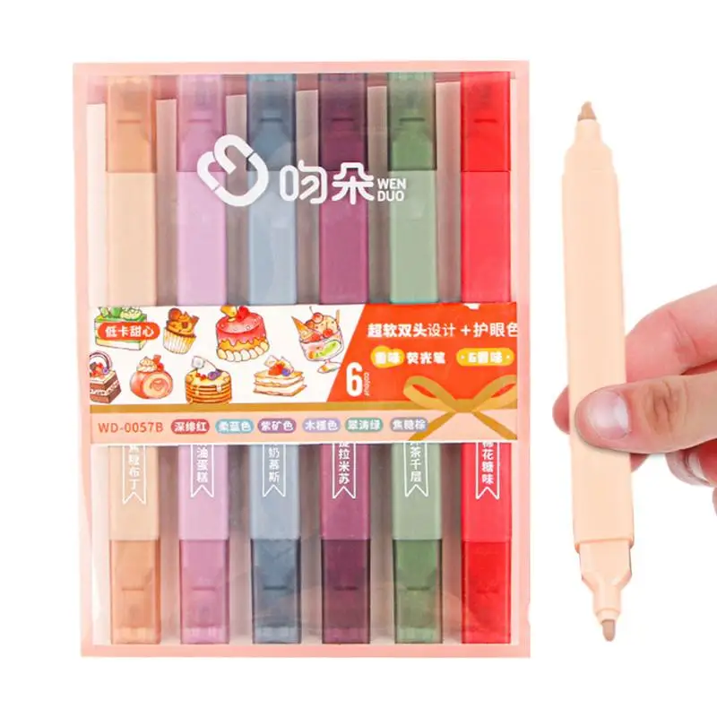 

Color Highlighter Ultra-soft Dual-ended Aesthetic Highlighter Marker Pen For Coloring Underlining Highlighting Broad And Fine