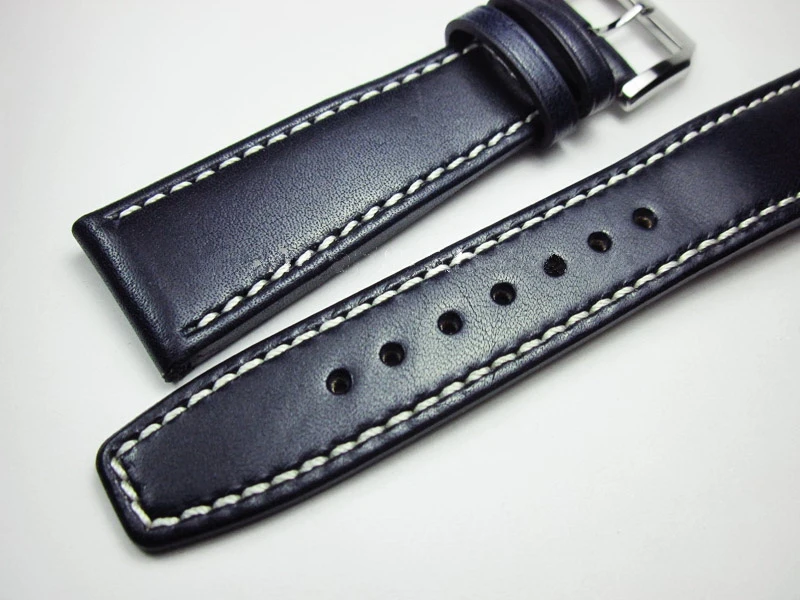 New dark blue man Belt 20 21 22mm Outdoor Sport Watch Strap Handmade Head layer cowhide Bracelets Watchband watch soft Wristband
