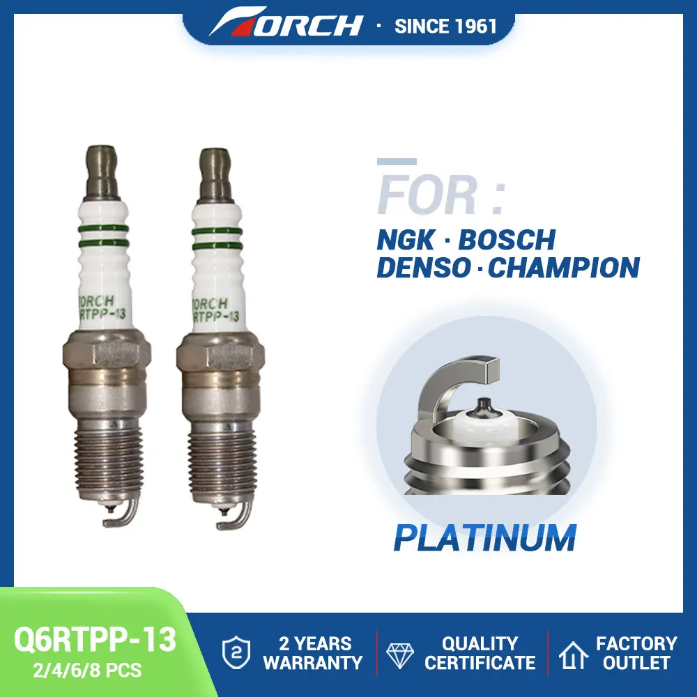 

2-8PCS Torch Spark Plug Q6RTPP-13 Double Platinum Candle for Denso VT20 for PTR6D-13 PTR6F-13 Auto Replacement Parts