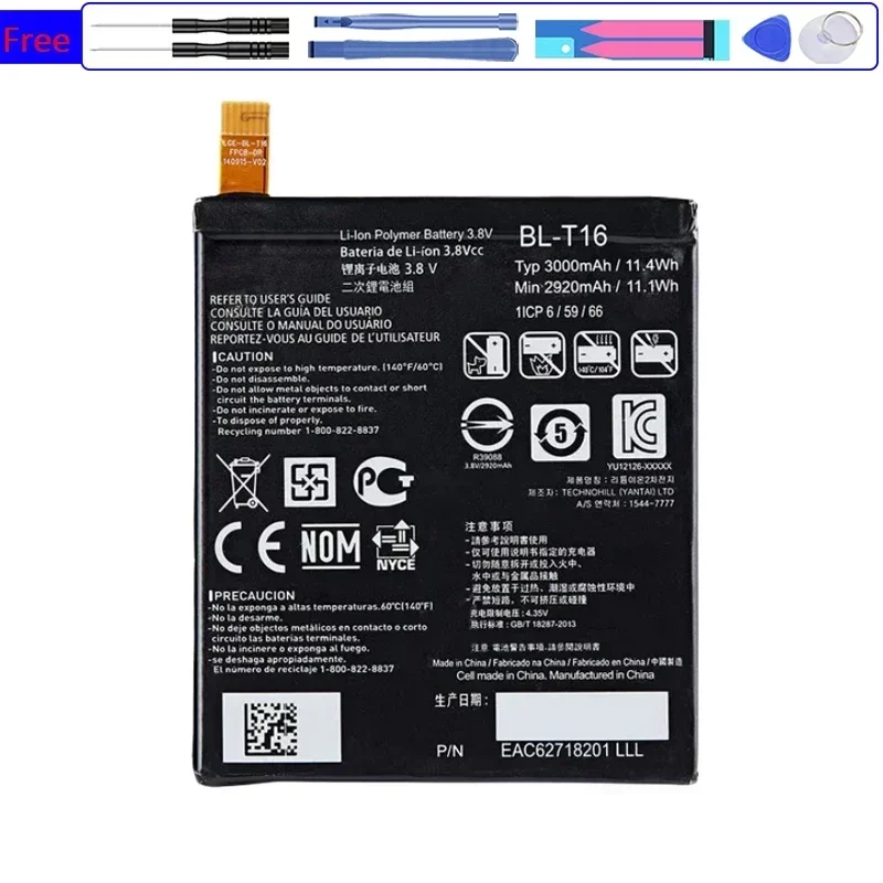 BL-T16 BLT16 Аккумулятор для LG H955A H959 G Flex 2 Vu 4 Vu4 H950 LS996 H955 US995 3000 мАч Аккумуляторы с