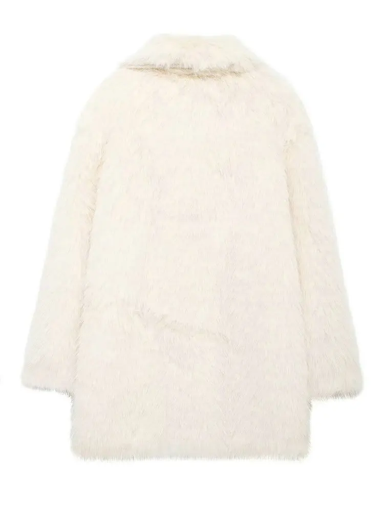 2025 зимние женские элегантные теплые длинные пальто из искусственного меха