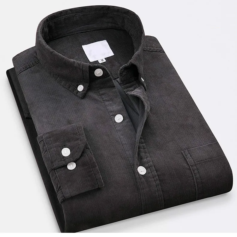 

Рубашка мужская Вельветовая с длинным рукавом, на пуговицах, 100% хлопок