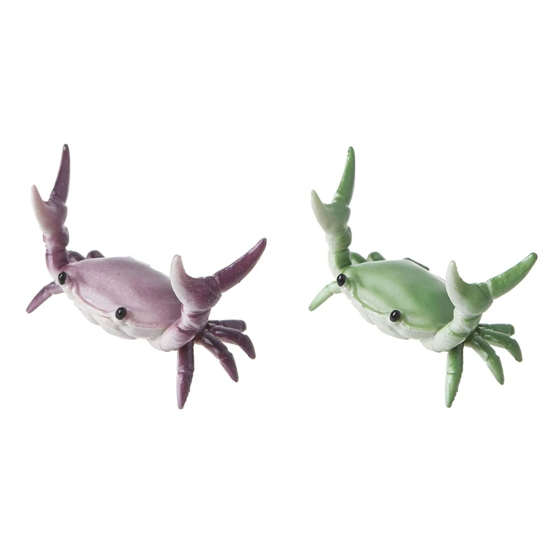 

2Set New Creative Cute Crab Pen Holder Weightlifting Crabs Penholder Bracket Storage Rack Gift Stationery Purple & Green
