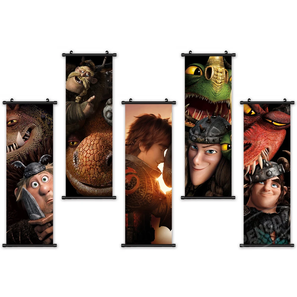 

Home Decoration Hanging Poster How to Train Your Dragon Canvas Hiccup Wall Art Printed Movie Modern Painting Scroll Living Room