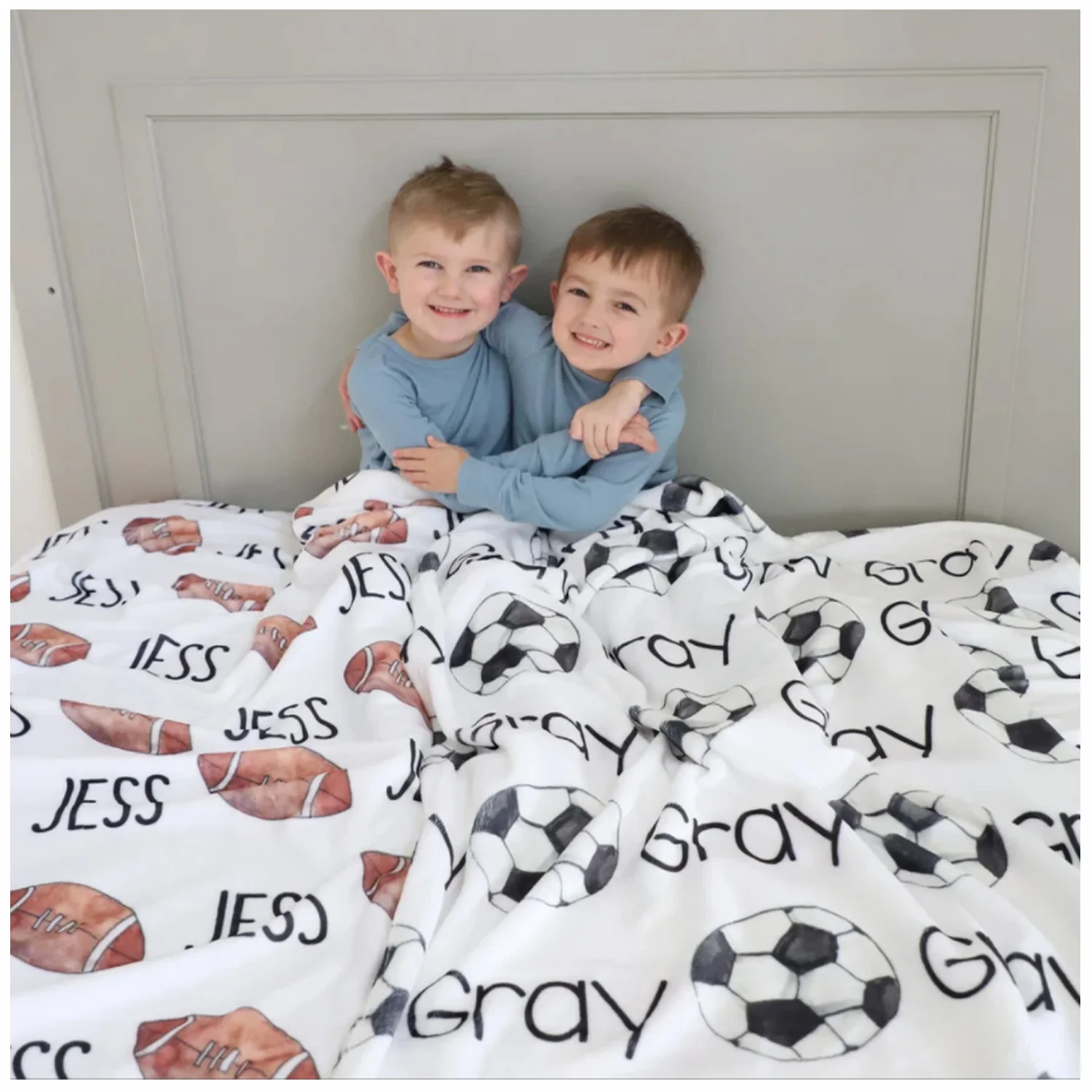 

Персонализированное одеяло для футбола LVYZIHO-одеяло с названием футбола-детское футбольное одеяло-монограммное одеяло-футбольное одеяло