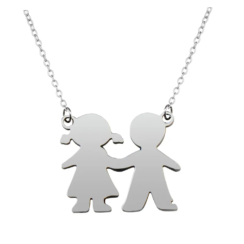 Ожерелье на День святого Валентина, женское колье с мультяшным рисунком, женская мода, кавайная Изысканная цепочка из нержавеющей стали