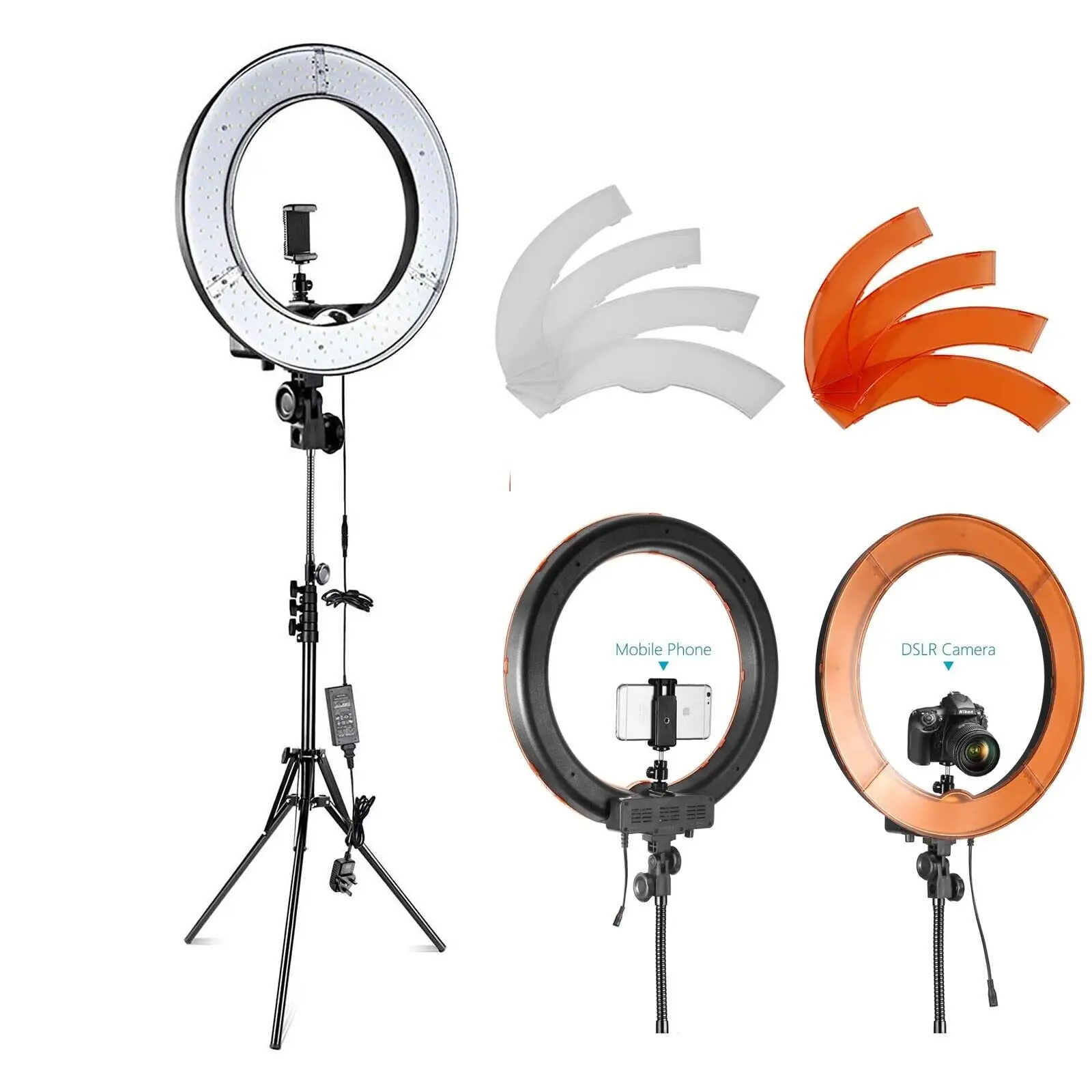 

Neewer 18 Inch LED Ring Light Kit Ring Lamp Photo Light Ring for YouTube Makeup Studio Photography with Light Stand