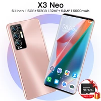 global version new 5g 6 1 inch screen smartphone 16gb512gb for oppo find x3 neo cellphone huawei xiaomi samsung mobile phone