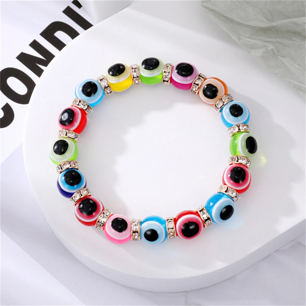 

Turkish Lucky Evil Eye Bracelets For Women Men Blue Evil Eye Crystal Bead Bracelet Handmade Lucky Jewelry Charm Bracelet Femme