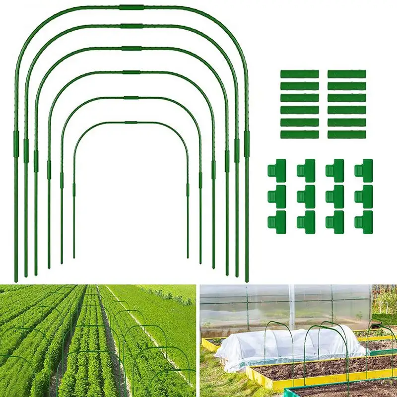 

Grow Tunnel For Greenhouse Wear Resistant Garden Hoops Grow Low Tunnel Rust-Proof Fiberglass Garden Hoops For Raised Beds