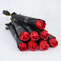 5pcs soap rose bouquet holding artificial scented rose flowers girl fridend valentines day gift wedding party decor fake bouquet
