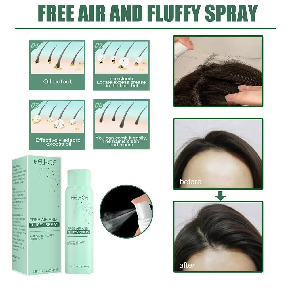 

100ml Hot Disposable Dry Hair Spray Fluffy Hair To Oil Lazy Oil Control No-wash Air-feeling Fluffy Spray Remove Oil Dry Shampoo
