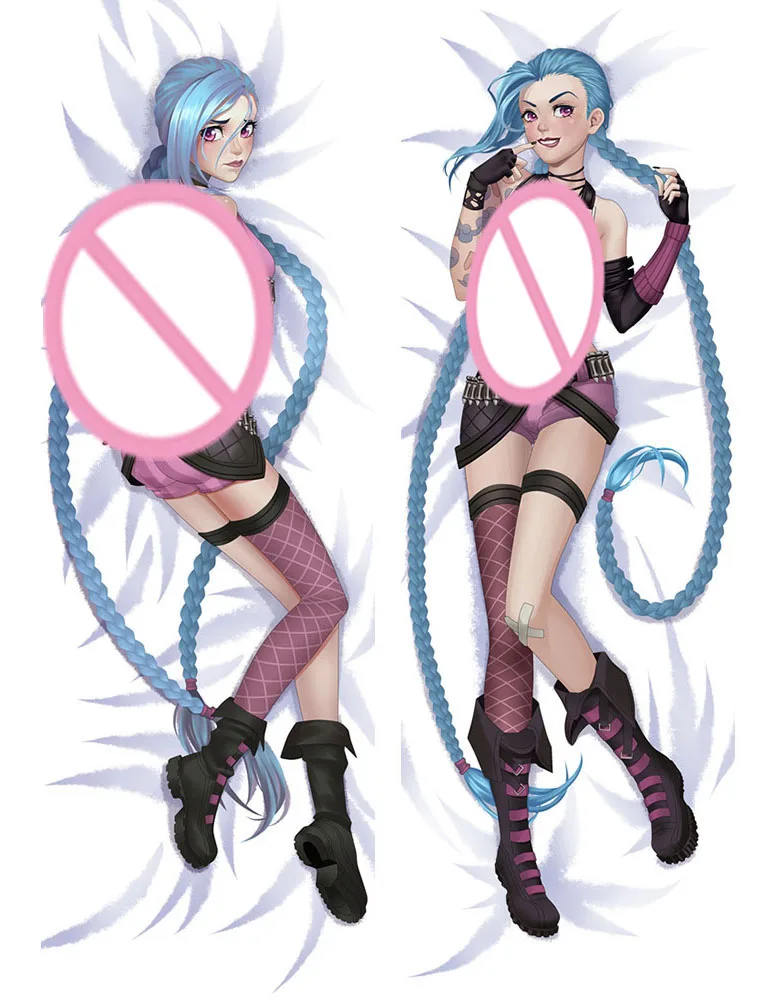 

180cm Character Jinx Pillow Cover Dakimakura Otaku Hugging Body Cosplay Pillow Case Double-sided Printed Cushion Cover