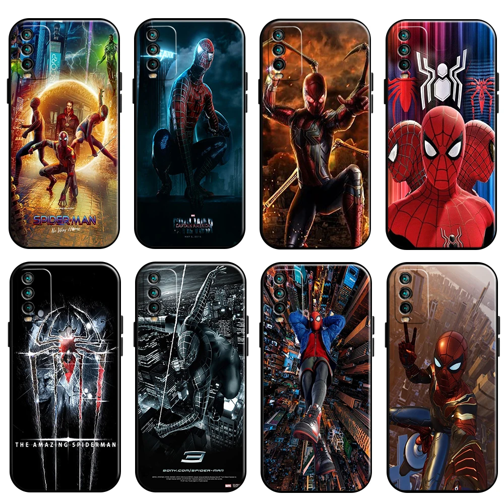 

Avengers Spiderman Phone Case For Xiaomi Redmi 9T Liquid Silicon Funda Carcasa Soft