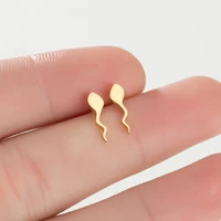 stainless steel tiny tadpole stud earrings small animal earrings jewelry for women girl