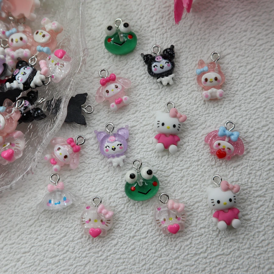 Мини-кавайный мультяшный кулон из смолы с изображением животных котенок кошка