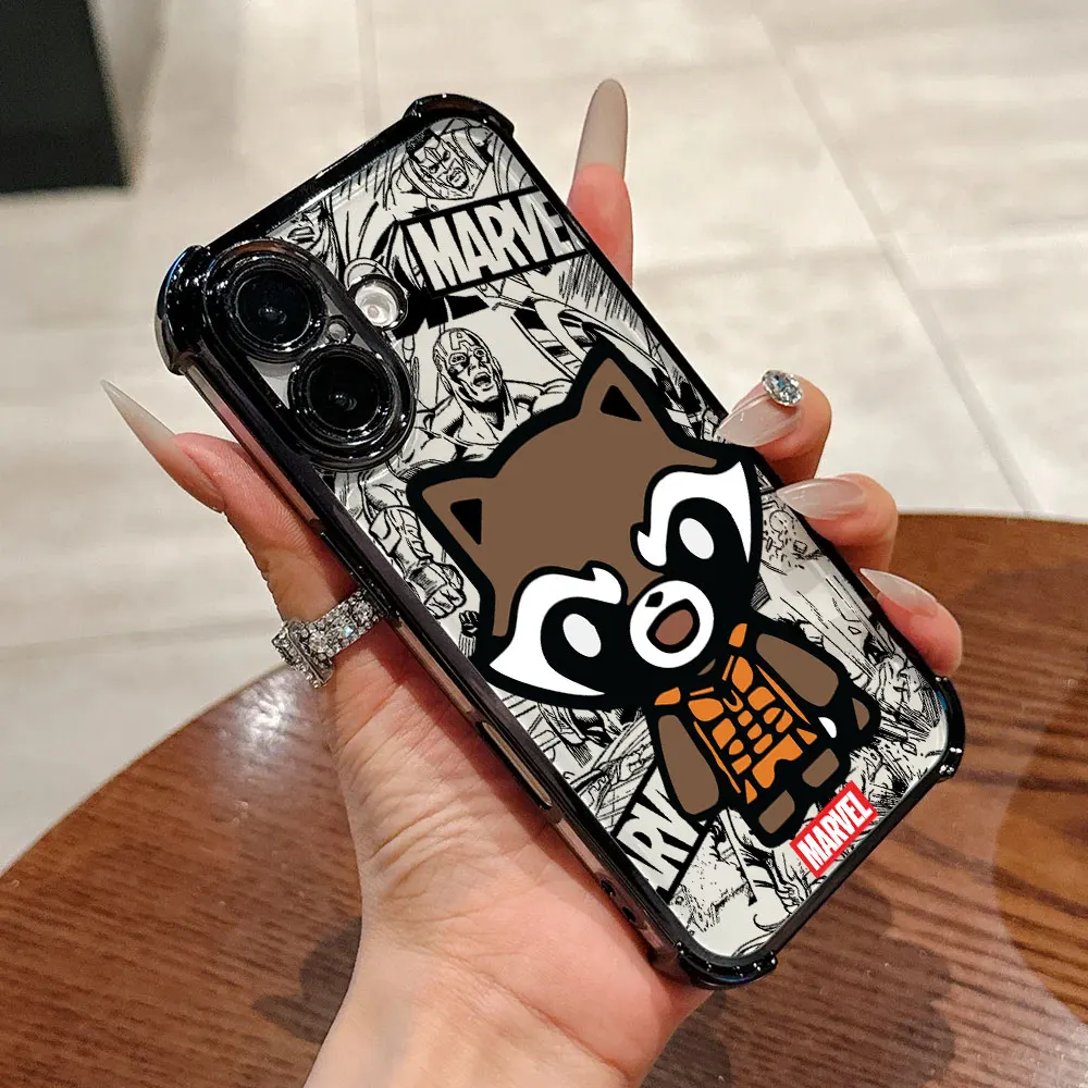 Фото Противоударный чехол Marvel Groot Rocket Raccoon Cute для iPhone 17E, 17, 16 Pro, 15, 14, 13, 12, 11 Pro Max, 17 Air, 16E, 15 Plus №4
