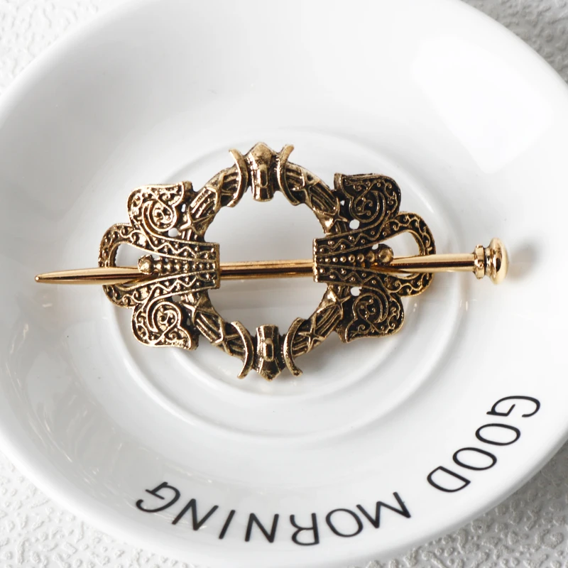 Заколка для волос в стиле викингов винтажная металлическая зажим с узлами