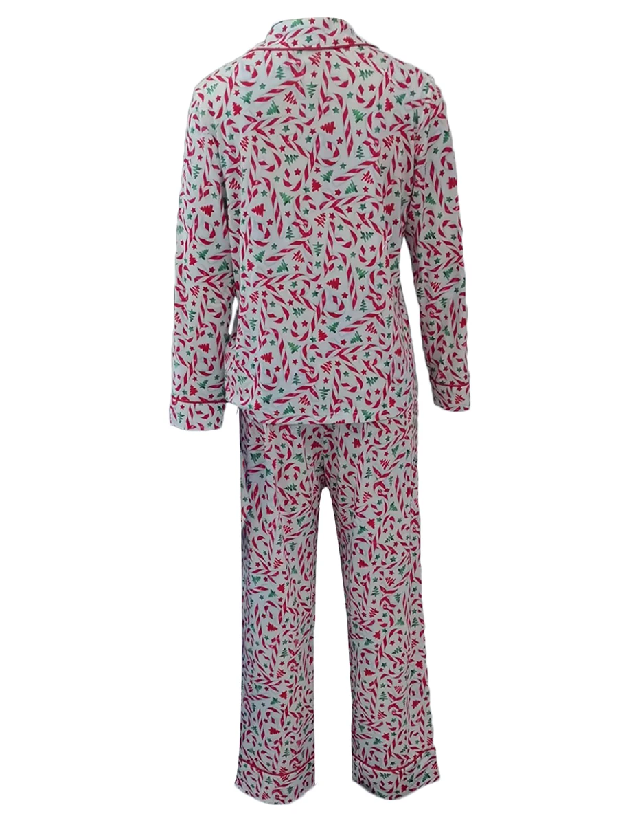 Женский комплект для отдыха из 2 предметов рубашка с длинным рукавом и принтом