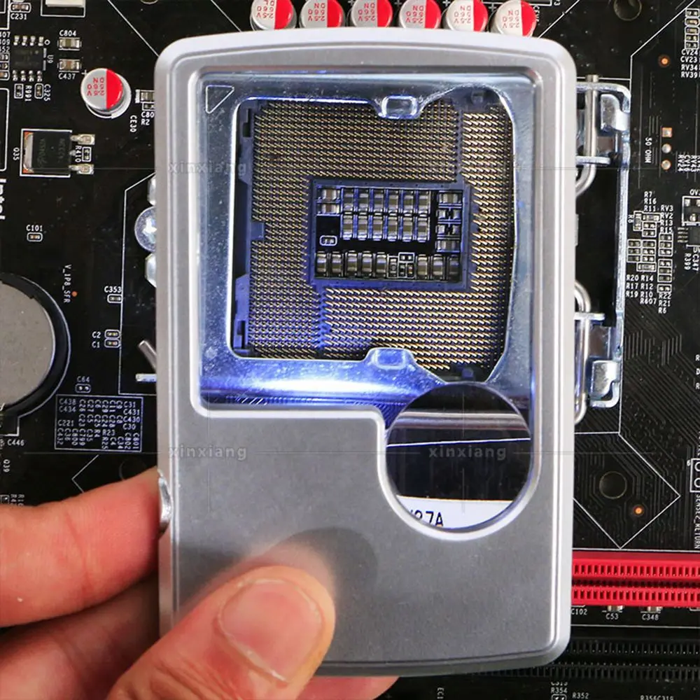 Портативная карманная лупа для чтения типа карты, увеличительное стекло со светодиодной подсветкой, ювелирная лупа