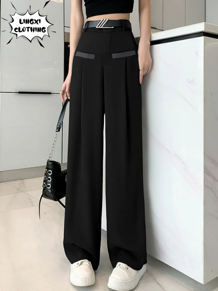 2023 Summer New High Waist Loose Drop Wide Leg Pants Suit Pants Floor Dragging Pants for Women's Clothing In Korean Style