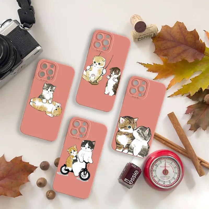 

Cat Animal funny cute Phone Case For iPhone 13 12 11 Pro MAX Mini X XS XR 7 8 Plus Camera Lens Liquid Silicone