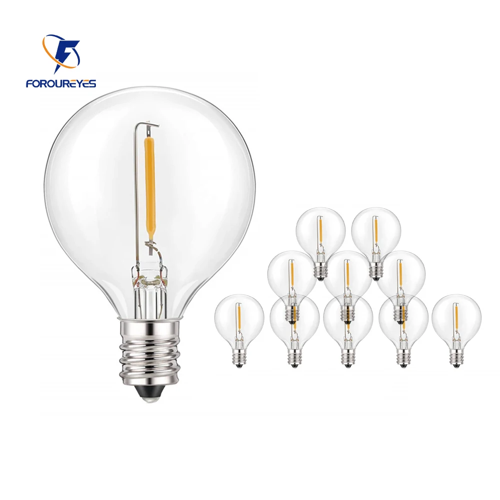 10pcs G40 LED Bulb E12 5V 110V 220V 1W PC Warm White Globe Bulbs Waterproof for String Light Outdoor Patio Home Garden Decor