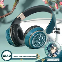 anime doujin accessories game genshin impact guardian yasha xiao cosplay bluetooth headphones xmas gift exclusive badge headset