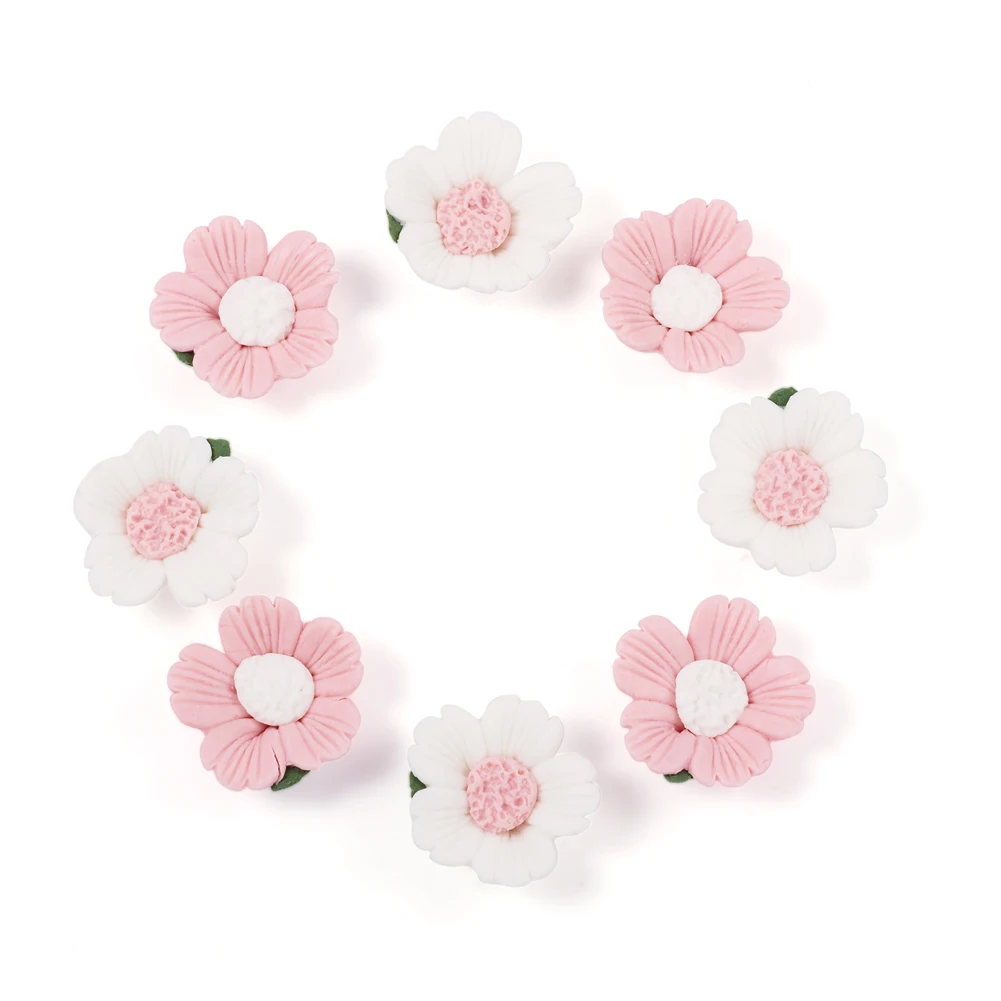

50Pcs Flower Handmade Porcelain Sakula Cute Charm Cabochons for DIY Jewelry Hair Ring Supplies Bracelet Necklace Earring Finding